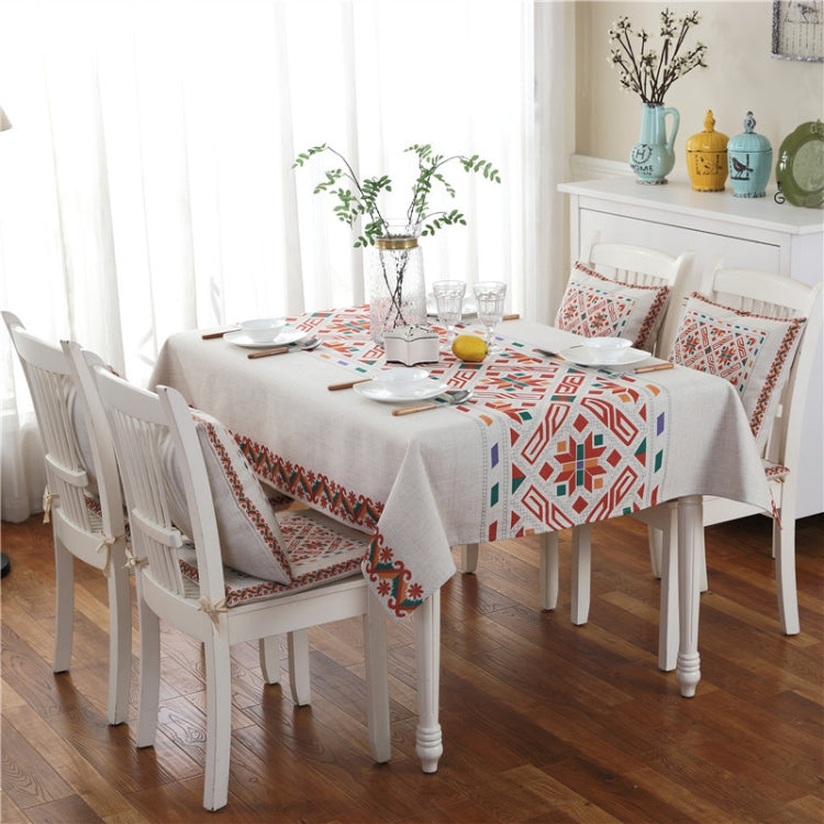 Retro Pattern Linen Table Cloth For Dinner Home Decor Dustproof Table Cover, 140x140cm, 140x200cm
