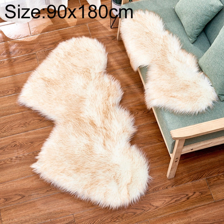 Creative Double Heart Imitation Wool Carpet Sofa Cushion Mat Plush Bedroom Living Room Floor Rugs, 90x180cm