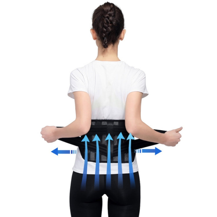WOOTSHU WT-Y81 Breathable Lumbar Spine Steel Plate Lumbar Disc Waist Double Compression Strained Waist Protector, XL
