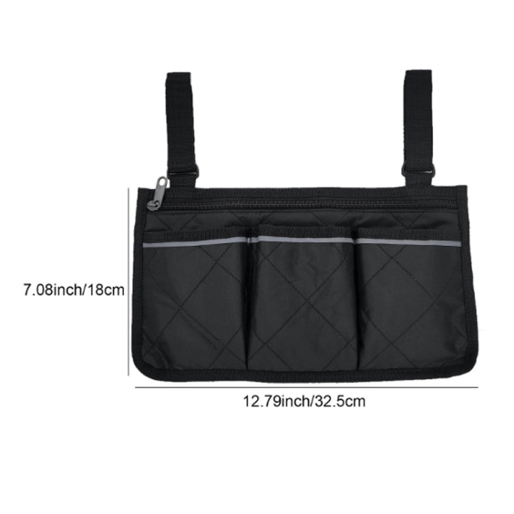 Walking Aid Wheelchair Armrest Side Storage Bag Car Storage Hanging Bag, Purple, Black, Brown, Red Wine, Dark Blue