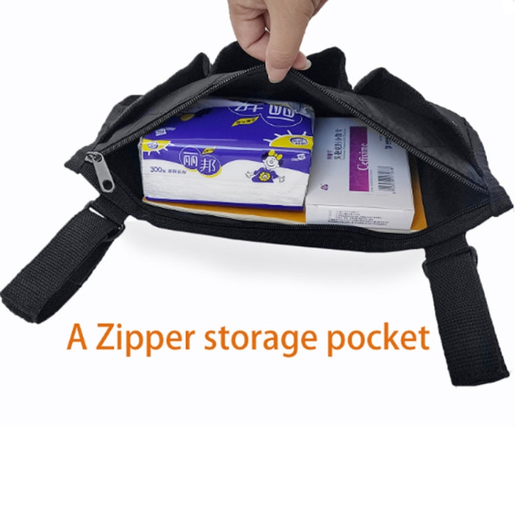 Walking Aid Wheelchair Armrest Side Storage Bag Car Storage Hanging Bag, Purple, Black, Brown, Red Wine, Dark Blue