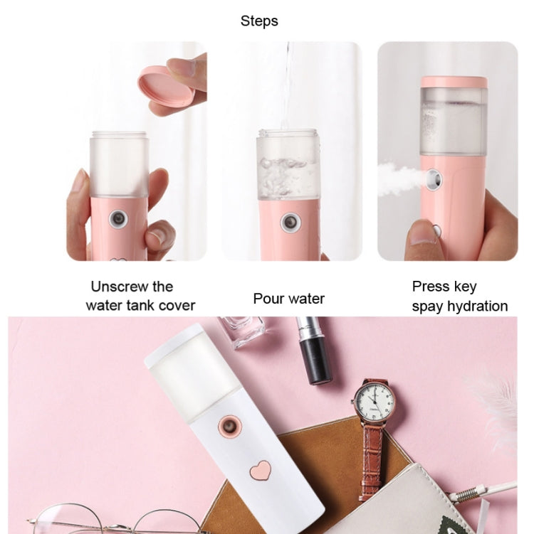 Facial Hydration Instrument Air Humidifier USB Beauty Cold Spray Instrument Auto Alcohol Disinfection Spayer, Lipstick Style, L20