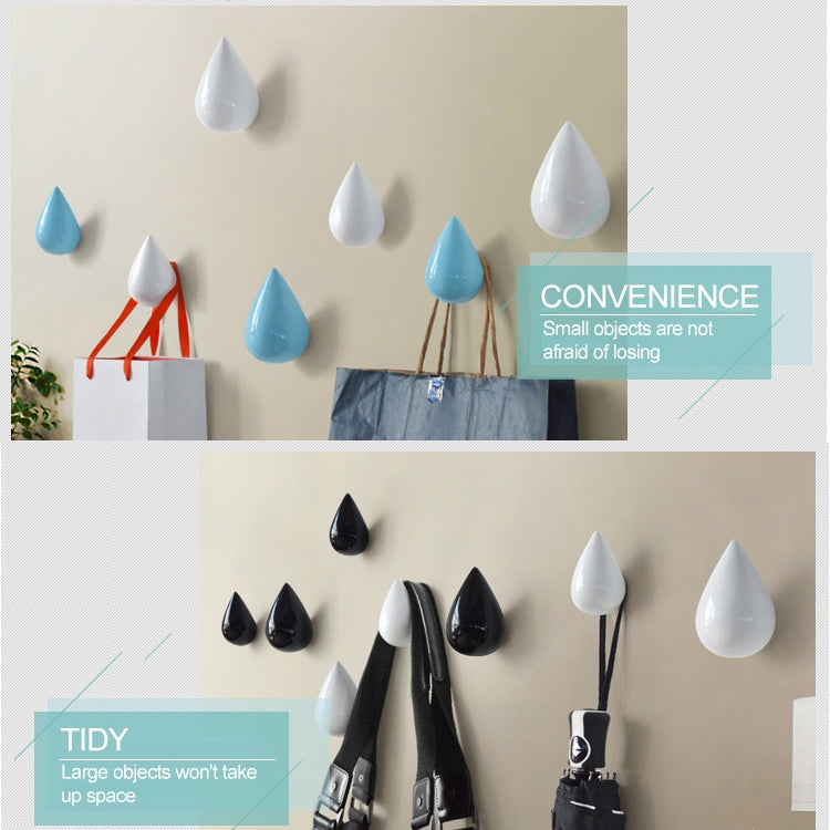 Creative Water Droplets Wall Hooks Home Decoration Resin Mural 3D Coat Hook Single Hooks Wall Hanger, Big Size, Small Size