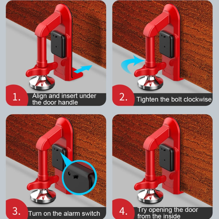 Locks Self-Defense Door Stop Travel Accommodation Door Stopper Door Lock Security Device, Alarm Door Stop, Door Stop