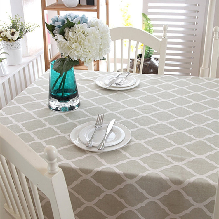 Cotton and Geometric Rhombus Gray LaceTablecloth, 60x60cm, 70x70cm, 90x90cm, 100x140cm, 120x120cm, 140x140cm, 90x150cm, 140x160cm, 120x160cm, 140x180cm, 130x180cm, 140x200cm, 140x220cm, 140x250cm
