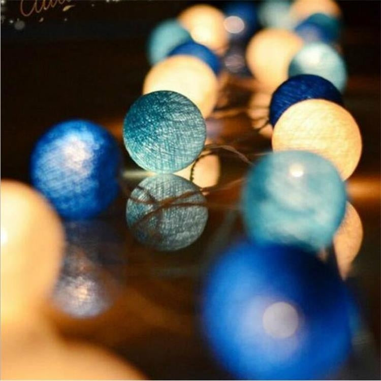 3M 20 Leds Cotton Ball Light String Holiday Wedding Christmas Party Bedroom Fairy Lights Outdoor LED Light Garland Decoration, USB, Battery, EU Plug