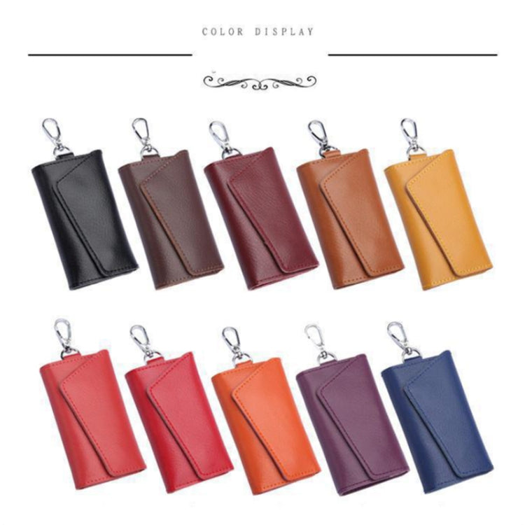 Multifunctional Litchi Texture Leather Keychain Bag Car Key Bag