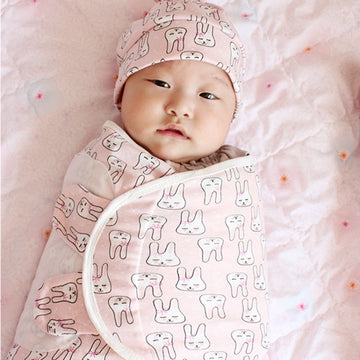 Spring  Summer Cotton Baby Infant Bags Towels Sleeping Bags Knitted Cloth Cap Set, S (50x70 CM), L (60x75 CM)