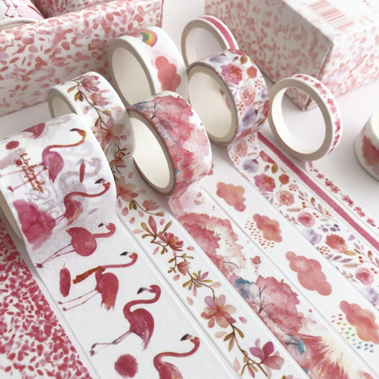 8 Roll / Box Paper Tape Basic Handbook Material Set Small Fresh Girl DIY Decorative Tape Antique Hand Account Sticker, (Life, Blue Rhythm, Dream Love
