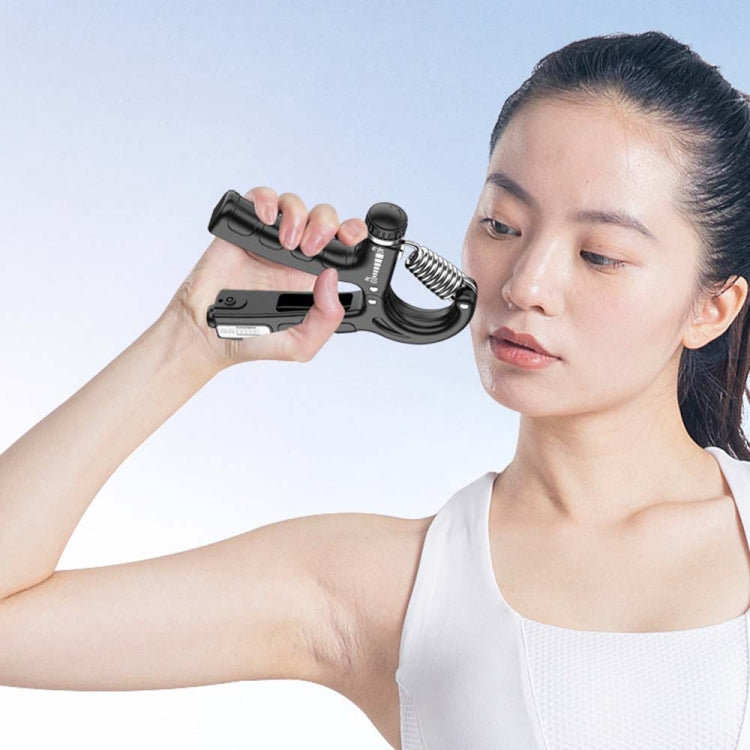 5-60kg Adjustable Mechanical Counting Gripper Finger Strength Training Device, 5-60kg Black