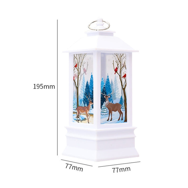 Christmas Flame Lantern Christmas Decoration LED Luminous Ornament Candlestick Lamp, White Elk, White Snowman, Red Santa, Bronze Elk, Bronze Snowman, Bronze Santa, White Angel, Large 77 x 77 x 195mm