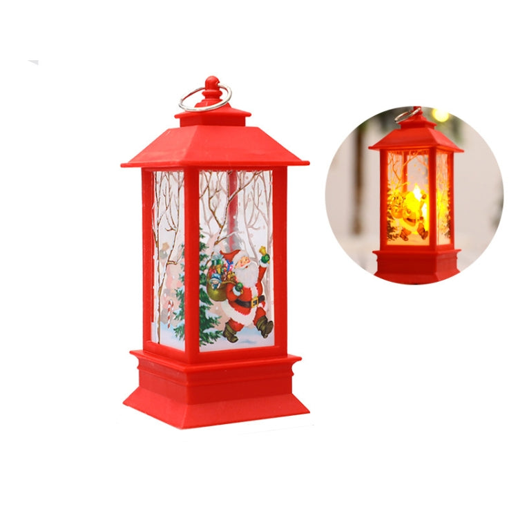 Christmas Flame Lantern Christmas Decoration LED Luminous Ornament Candlestick Lamp, White Elk, White Snowman, Red Santa, Bronze Elk, Bronze Snowman, Bronze Santa, White Angel, Large 77 x 77 x 195mm