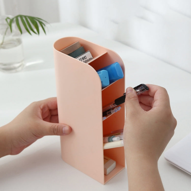 Multifunctional Home Furnishing Vertical Desktop Plastic Makeup Storage Box Student Stationery Pen Holder, Pink, Blue, White