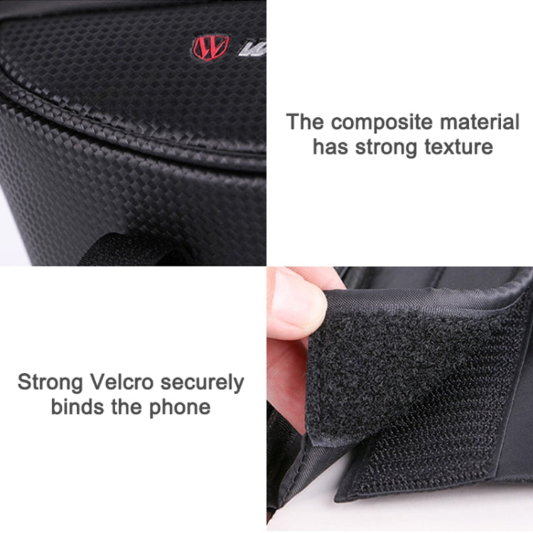 WHEEL UP Anti-splashing Touch Screen Bicycle Mobile Phone Bag Mountain Bike Front Beam Bag Riding Handlebar Bag, Black and Red