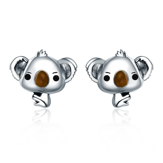 Koala Sterling Silver Ladies Gemstone Earrings, SCE381