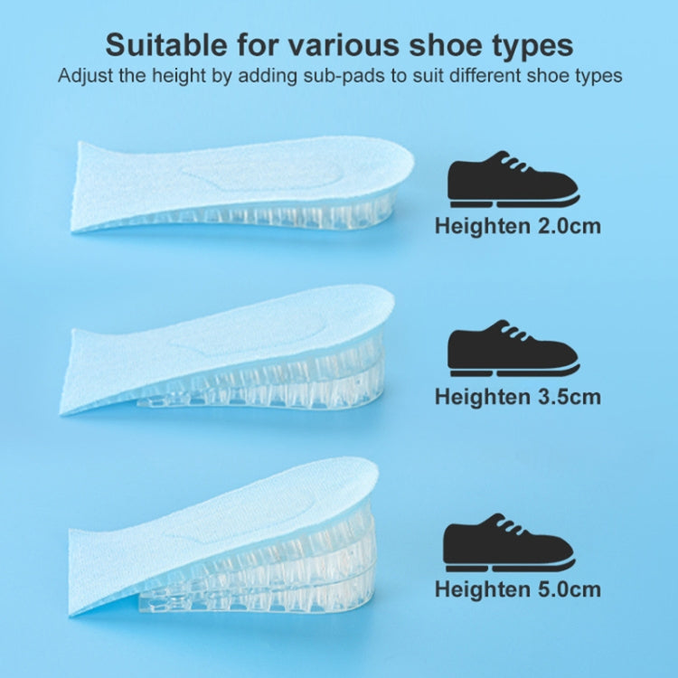 JF101 Invisible Transparent Silicone Heightening Pad Heel Heightening Insole Shock Absorption Half Pad, Three Layer, One Layer
