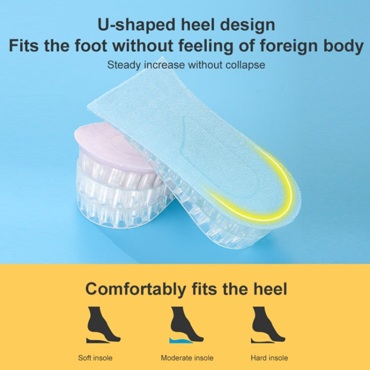 JF101 Invisible Transparent Silicone Heightening Pad Heel Heightening Insole Shock Absorption Half Pad, Three Layer, One Layer