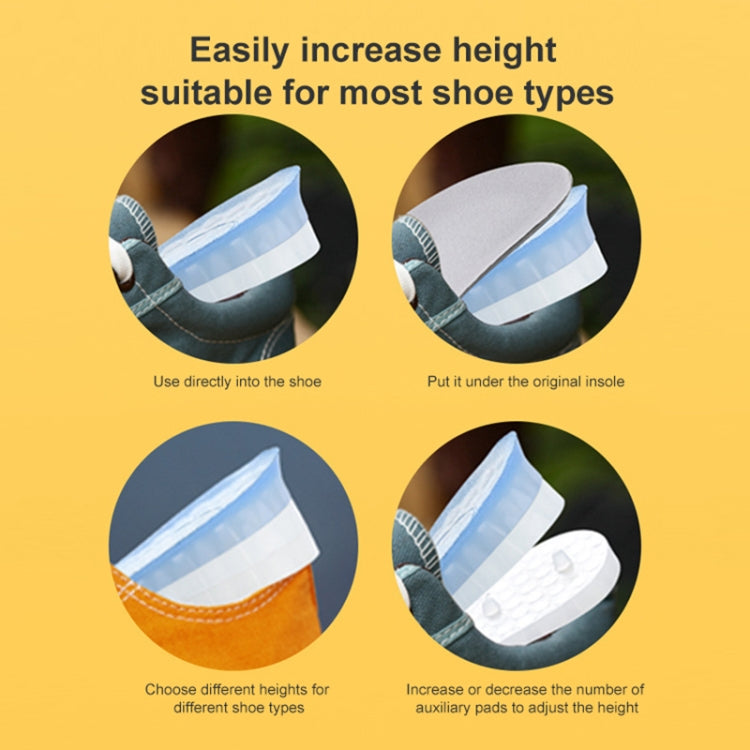 JF101 Invisible Transparent Silicone Heightening Pad Heel Heightening Insole Shock Absorption Half Pad, Three Layer, One Layer