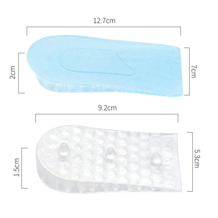 JF101 Invisible Transparent Silicone Heightening Pad Heel Heightening Insole Shock Absorption Half Pad, Three Layer, One Layer