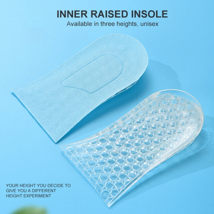 JF101 Invisible Transparent Silicone Heightening Pad Heel Heightening Insole Shock Absorption Half Pad, Three Layer, One Layer