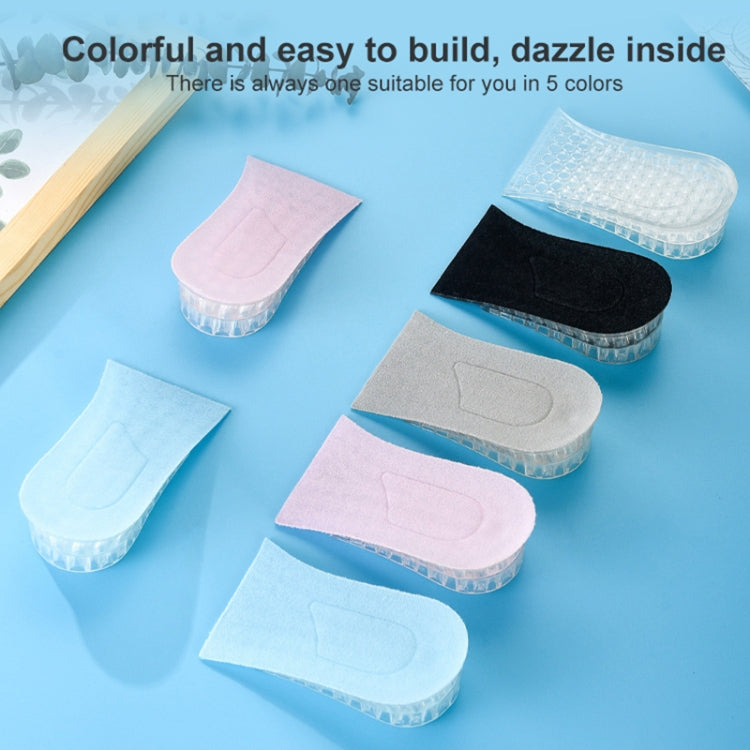 JF101 Invisible Transparent Silicone Heightening Pad Heel Heightening Insole Shock Absorption Half Pad, Three Layer, One Layer
