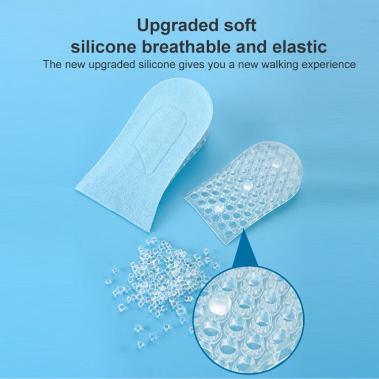 JF101 Invisible Transparent Silicone Heightening Pad Heel Heightening Insole Shock Absorption Half Pad, Three Layer, One Layer
