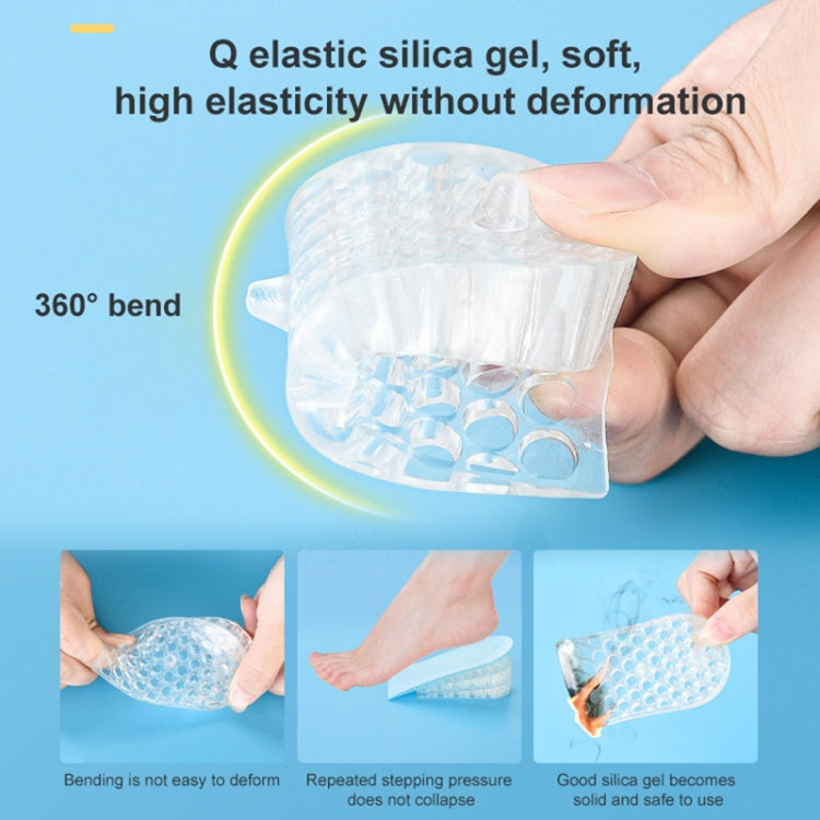 JF101 Invisible Transparent Silicone Heightening Pad Heel Heightening Insole Shock Absorption Half Pad, Three Layer, One Layer