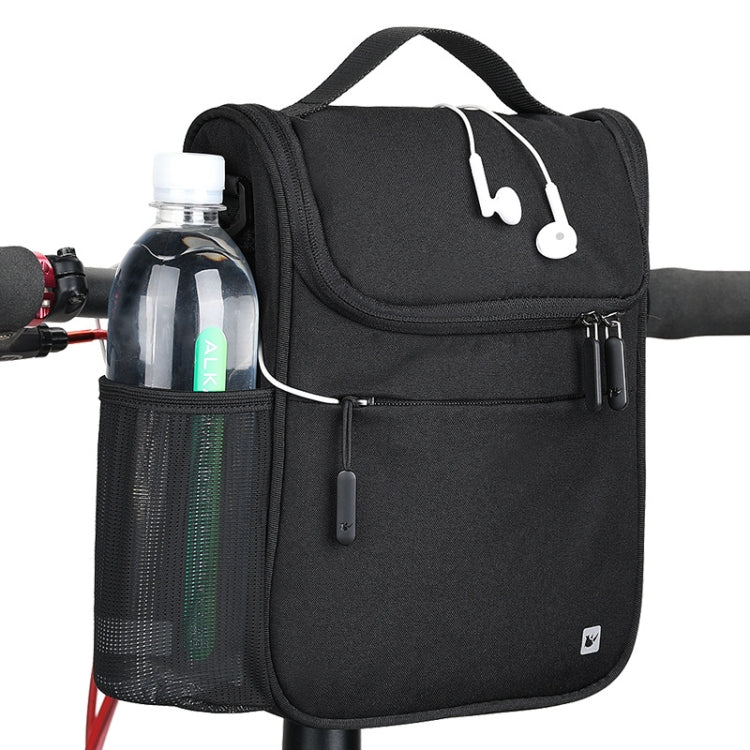 Rhinowalk Bicycle Front Bag Large Capacity Multi-function Handle Bag Folding Bike Electric Bicycle Bag, Full Black, Dark Gray, Light Rose Red