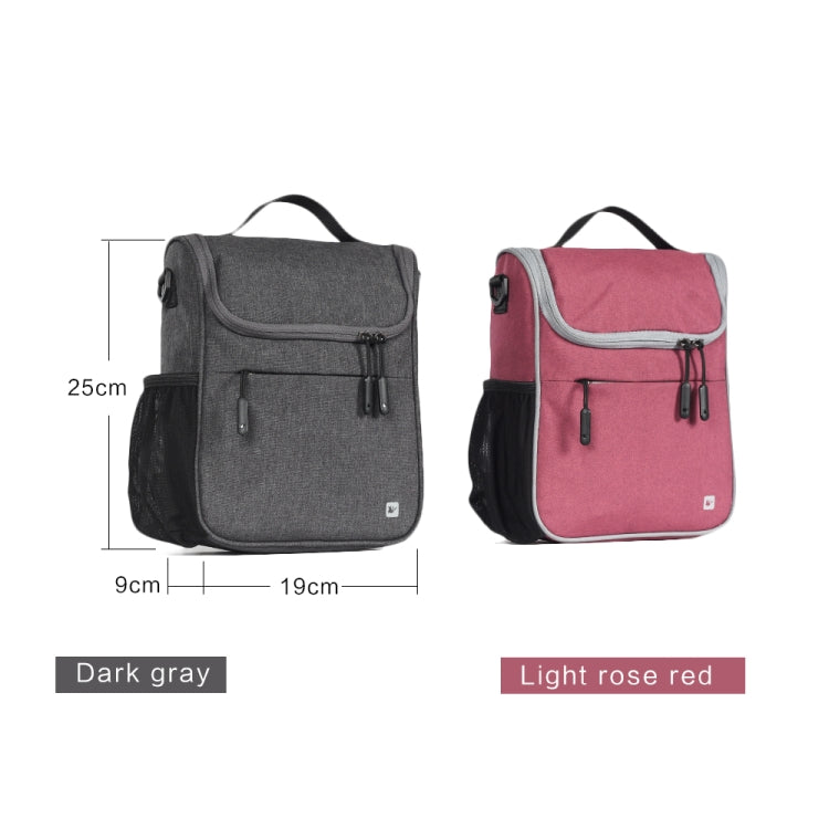 Rhinowalk Bicycle Front Bag Large Capacity Multi-function Handle Bag Folding Bike Electric Bicycle Bag, Full Black, Dark Gray, Light Rose Red