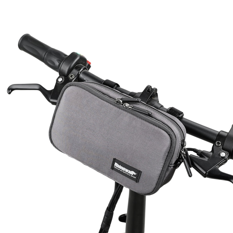 Rhinowalk X2011 Bike Front Bag Bicycle Storage Handlebar Bag Travel Commuting Hanging Bag, Black, Grey