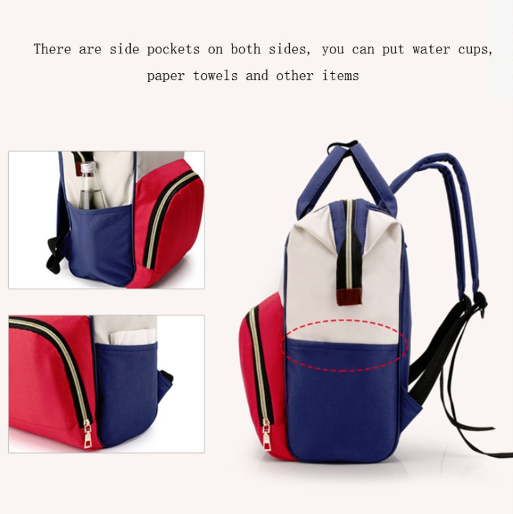 Mummy Bag Large Capacity Multifunctional Backpack Waterproof Baby Bottle Diaper Bag, Red, Green, Black, Pink Red, Red Beige Blue, Red White Blue, Light Pink, Pink, Dark Blue, Light Blue