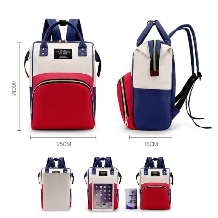Mummy Bag Large Capacity Multifunctional Backpack Waterproof Baby Bottle Diaper Bag, Red, Green, Black, Pink Red, Red Beige Blue, Red White Blue, Light Pink, Pink, Dark Blue, Light Blue