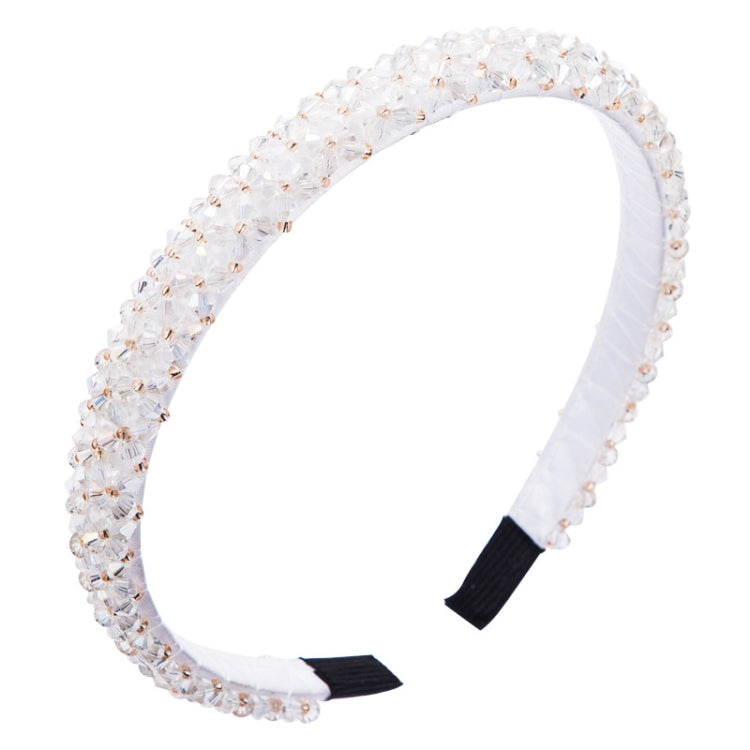Handmade Fine-edged Fabric Headband Crystal Headband, White, Red, Black, Gray, Khaki