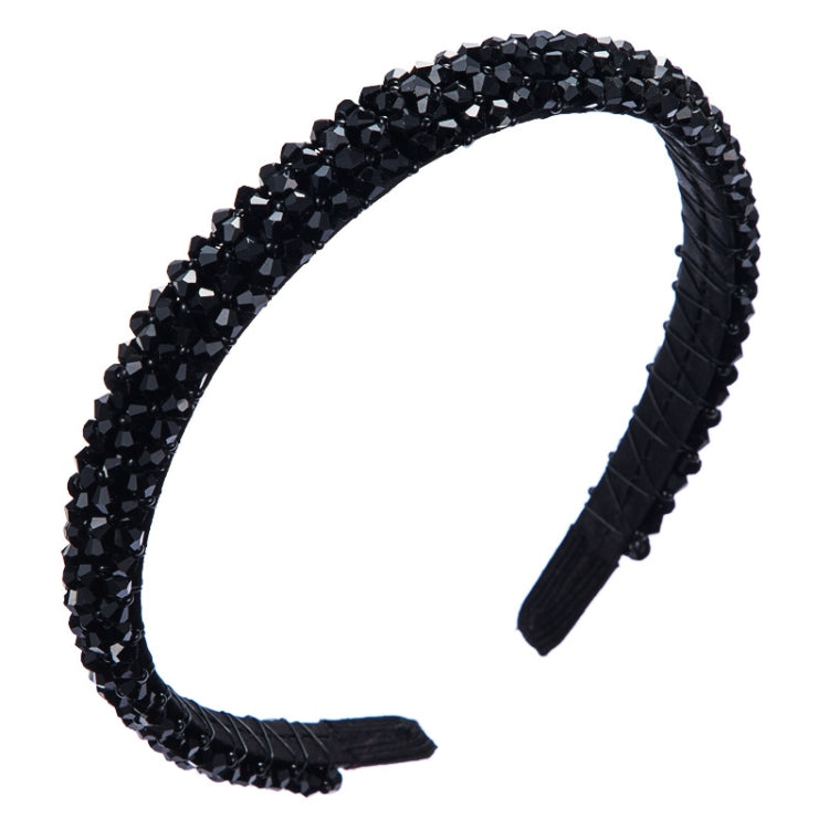 Handmade Fine-edged Fabric Headband Crystal Headband, White, Red, Black, Gray, Khaki