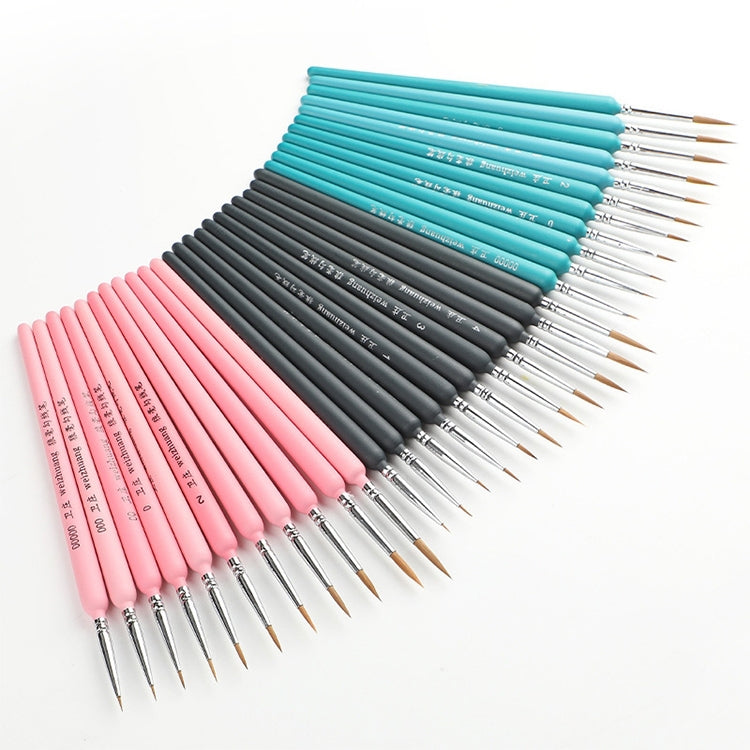 WeiZhuang Hook Line Pen Painting Hand-painted Watercolor Wolf Mint Hook Line Pen Painting Stroke Thin Line Brush, 10 PCS 00000 Dark Blue, 10 PCS 000 Dark Blue, 10 PCS 00 Dark Blue, 10 PCS 0 Dark Blue, 10 PCS 1 Dark Blue, 10 PCS 2 Dark Blue             ...