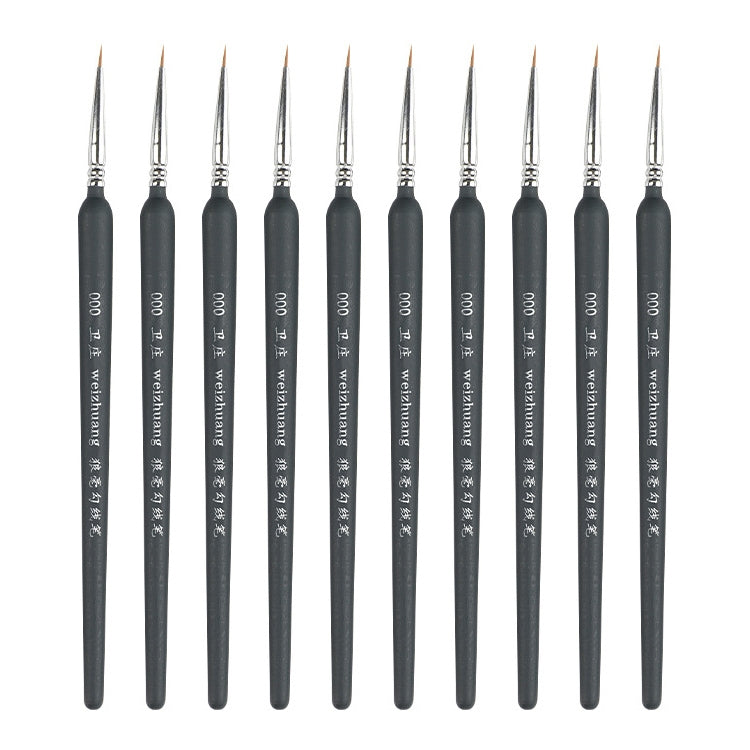 WeiZhuang Hook Line Pen Painting Hand-painted Watercolor Wolf Mint Hook Line Pen Painting Stroke Thin Line Brush, 10 PCS 00000 Dark Blue, 10 PCS 000 Dark Blue, 10 PCS 00 Dark Blue, 10 PCS 0 Dark Blue, 10 PCS 1 Dark Blue, 10 PCS 2 Dark Blue             ...