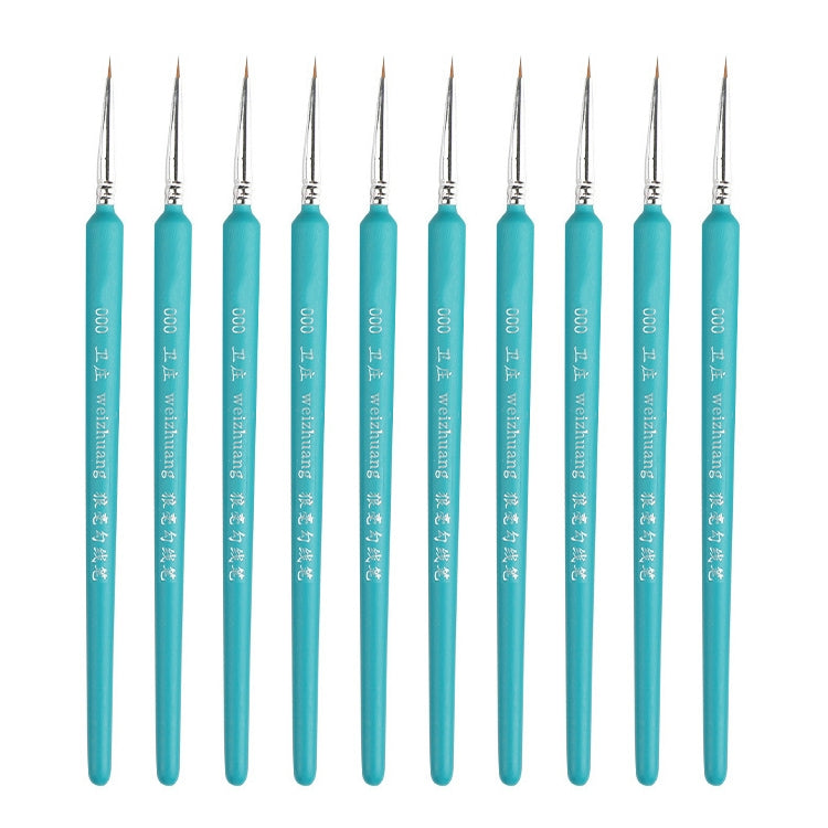 WeiZhuang Hook Line Pen Painting Hand-painted Watercolor Wolf Mint Hook Line Pen Painting Stroke Thin Line Brush, 10 PCS 00000 Dark Blue, 10 PCS 000 Dark Blue, 10 PCS 00 Dark Blue, 10 PCS 0 Dark Blue, 10 PCS 1 Dark Blue, 10 PCS 2 Dark Blue             ...