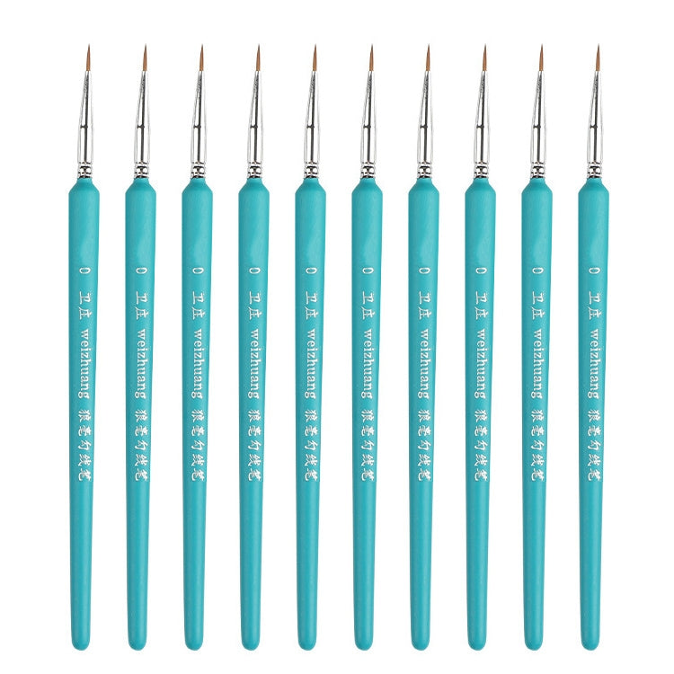 WeiZhuang Hook Line Pen Painting Hand-painted Watercolor Wolf Mint Hook Line Pen Painting Stroke Thin Line Brush, 10 PCS 00000 Dark Blue, 10 PCS 000 Dark Blue, 10 PCS 00 Dark Blue, 10 PCS 0 Dark Blue, 10 PCS 1 Dark Blue, 10 PCS 2 Dark Blue             ...