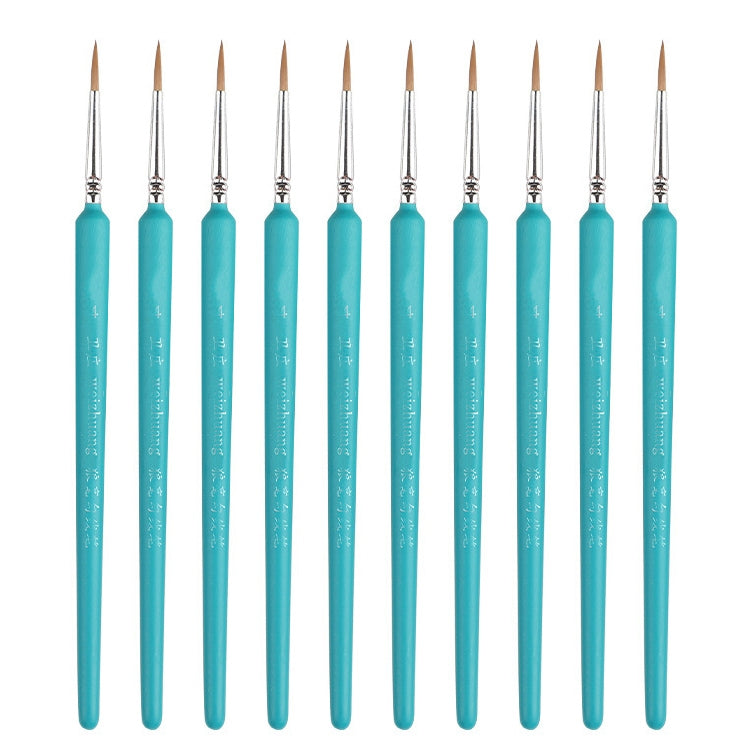 WeiZhuang Hook Line Pen Painting Hand-painted Watercolor Wolf Mint Hook Line Pen Painting Stroke Thin Line Brush, 10 PCS 00000 Dark Blue, 10 PCS 000 Dark Blue, 10 PCS 00 Dark Blue, 10 PCS 0 Dark Blue, 10 PCS 1 Dark Blue, 10 PCS 2 Dark Blue             ...