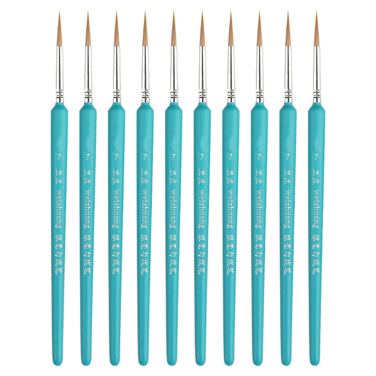 WeiZhuang Hook Line Pen Painting Hand-painted Watercolor Wolf Mint Hook Line Pen Painting Stroke Thin Line Brush, 10 PCS 00000 Dark Blue, 10 PCS 000 Dark Blue, 10 PCS 00 Dark Blue, 10 PCS 0 Dark Blue, 10 PCS 1 Dark Blue, 10 PCS 2 Dark Blue             ...