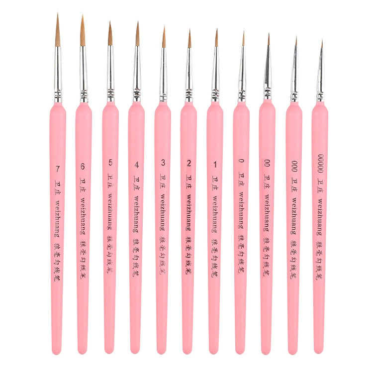 WeiZhuang Hook Line Pen Painting Hand-painted Watercolor Wolf Mint Hook Line Pen Painting Stroke Thin Line Brush, 10 PCS 00000 Dark Blue, 10 PCS 000 Dark Blue, 10 PCS 00 Dark Blue, 10 PCS 0 Dark Blue, 10 PCS 1 Dark Blue, 10 PCS 2 Dark Blue             ...