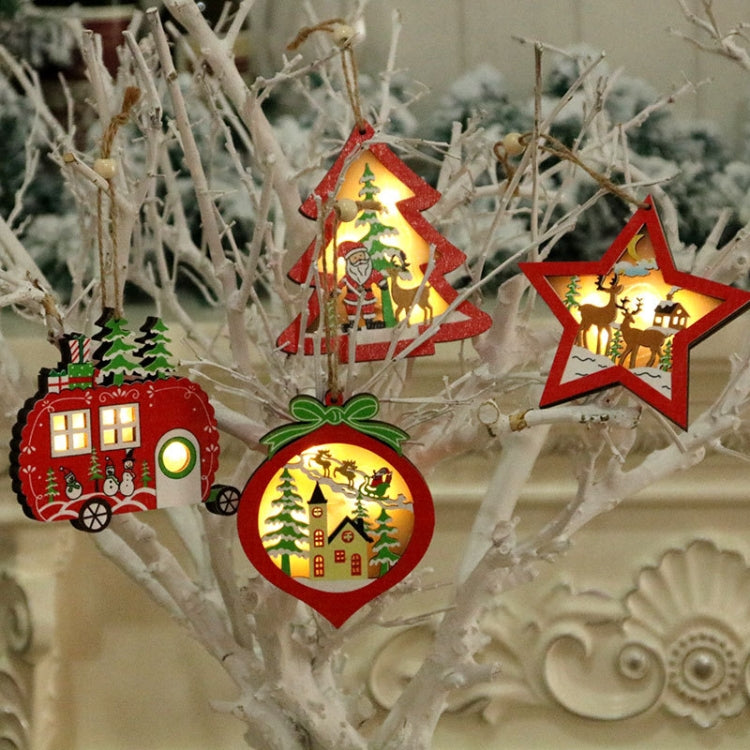 Christmas Decorations Christmas Tree Luminous Pendant, Christmas Tree, Christmas Balls, Car, CarFive-pointed Star
