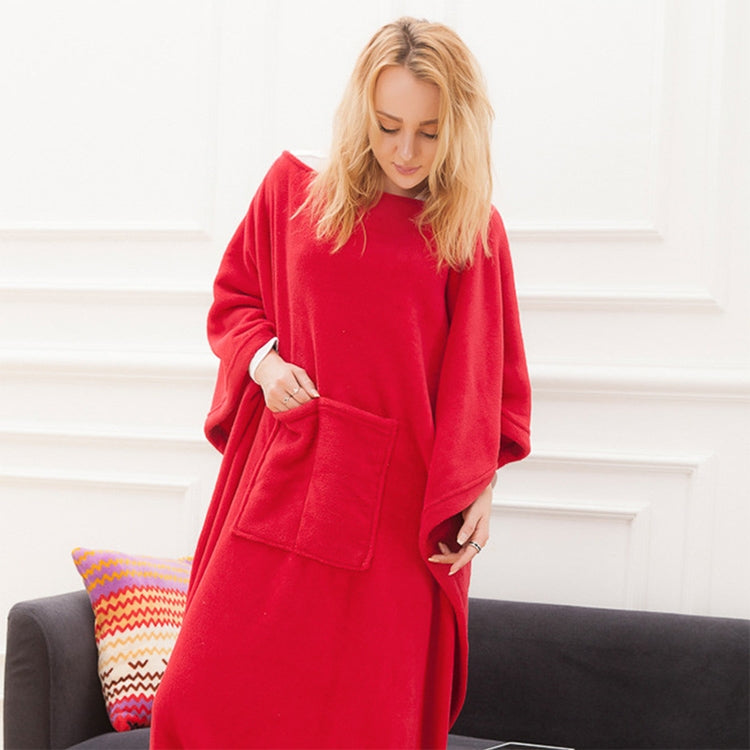 Spring and Autumn Soft and Thick Coral Fleece Blanket TV Blanket, Red, Pink, Navy