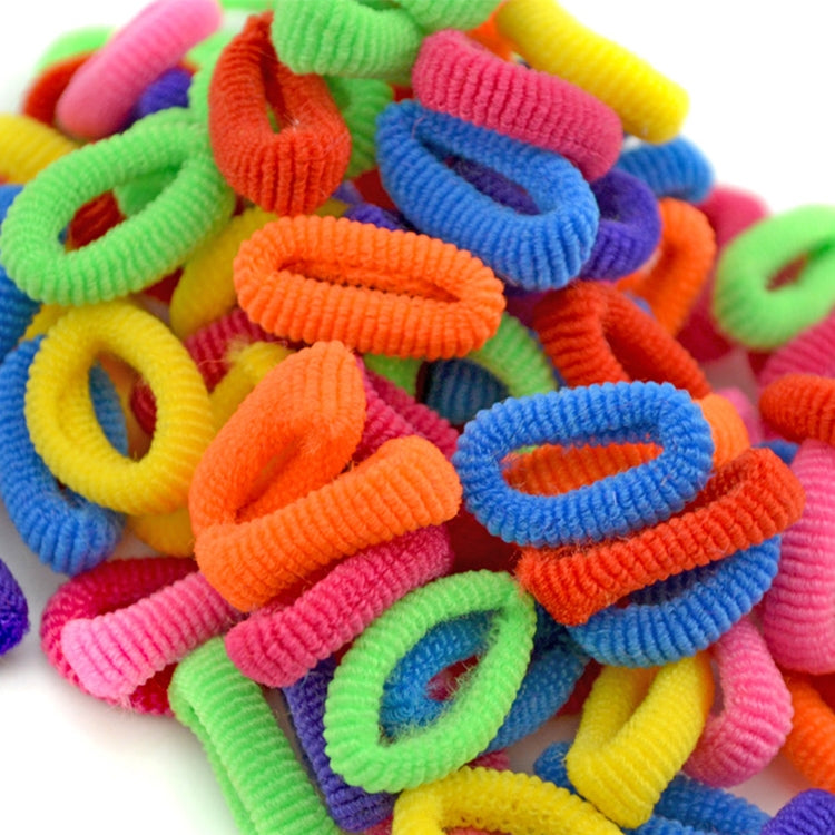100 PCS Colorful Child Cute Rubber Hair Band, Mixed color, Multicolour, White, Black