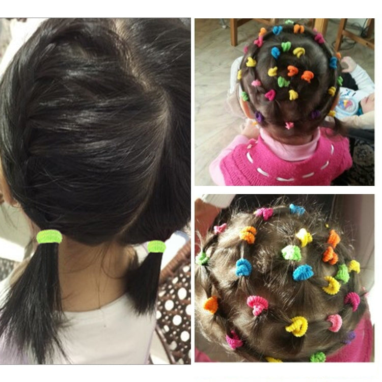 100 PCS Colorful Child Cute Rubber Hair Band, Mixed color, Multicolour, White, Black