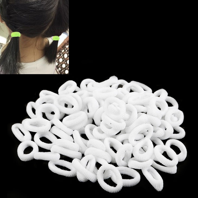 100 PCS Colorful Child Cute Rubber Hair Band, Mixed color, Multicolour, White, Black