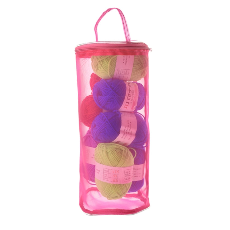 Mesh Bag DIY Hand Weaving Tools Yarn Storage Knitting Bag Organizer Hollow Yarn Bag, Big Rose Red, Big Purple, Small Rose Red, Small Purple, Small Beige, Small Pink