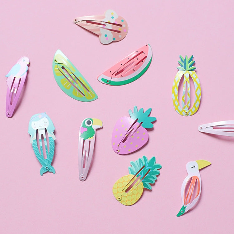 6 PCS/Set Kids Hair Accessories Fruit Hairpins Cartoon Rainbow Hair Clip, New Bird pineapple 8#, Bird pineapple 6#, Ice cream 1#, Mermaid 2#, Candy rainbow 5#, Red Mermaid 4#, Blue Mermaid 3#, Strawberry watermelon 7#