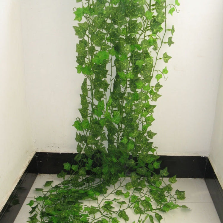 12 PCS 2.4M Artificial Ivy Green Leaf Garland Plants Vine Fake Home Decor PlasticFlower Rattan String, Ivy Green Leaf
