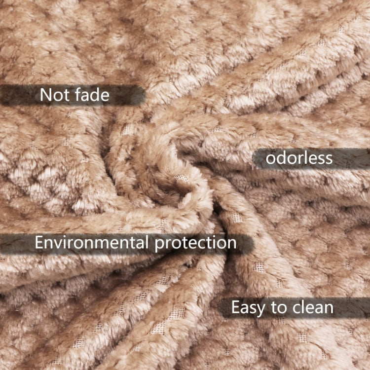 Thicken Solid Color Mesh Pineapple Flannel Blanket Coral Fleece Air Conditioning Sofa Cover Winter Warm Sheets Easy Wash Faux Fur Blankets, 100x150cm, 120x200cm, 150x200cm, 180x200cm, 200x230cm, 70x100cm, 45x65cm